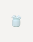 Marla & Primrose - Baby Blue Handmade Ruffle Glass Bud Vase
