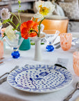 Marla & Primrose - Hand-painted Granada Pomegranate Plant Dinner Plate, Blue
