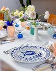 Marla & Primrose - Hand-painted Granada Pomegranate Plant Dinner Plate, Blue