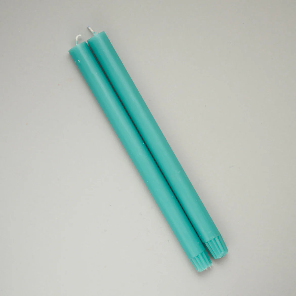 TRUE GRACE -  Turquoise Pair of Dining Candles