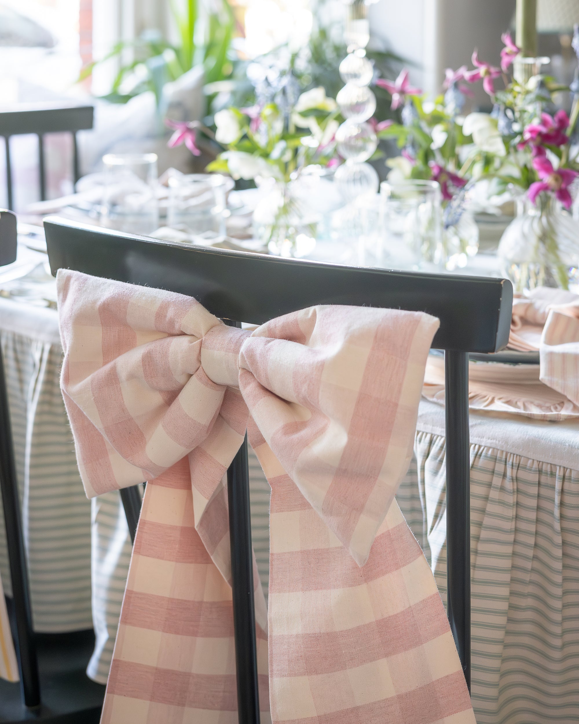T&amp;R x Fabric Snug Large Pink Gingham Bow